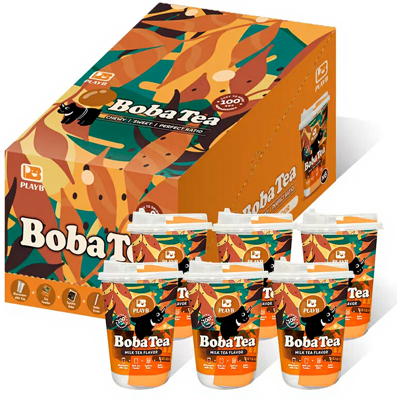 JENI PLAYB Boba Tea en gobelet saveur thé au lait classique - Lot de 6 x 85 g - Publicité JENI PLAYB Boba Tea en gobelet saveur thé au lait classique - Lot de 6 x 85 g - Publicité