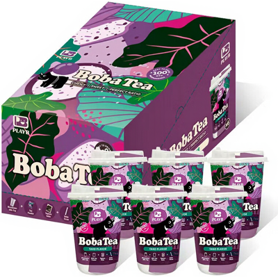 JENI PLAYB Boba tea en gobelets saveur taro - Lot de 6 x 85 g - Publicité JENI PLAYB Boba tea en gobelets saveur taro - Lot de 6 x 85 g - Publicité