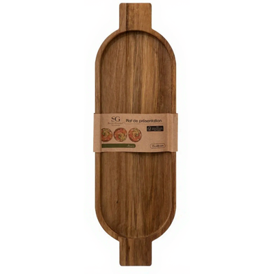 Secret de Gourmet Plat de présentation en acacia - 15 x 48 cm - Publicité Secret de Gourmet Plat de présentation en acacia - 15 x 48 cm - Publicité
