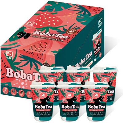 JENI PLAYB Gobelets de Boba Tea saveur fraise - 6 x 85 g - Publicité JENI PLAYB Gobelets de Boba Tea saveur fraise - 6 x 85 g - Publicité