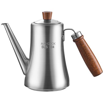 Maxcook Carafe à huile d'olive et distributeur de cuisine en acier inoxydable 304, anti-fuite, avec poignée en bois de hêtre - 1 L - Publicité Maxcook Carafe à huile d'olive et distributeur de cuisine en acier inoxydable 304, anti-fuite, avec poignée en bois de hêtre - 1 L - Publicité