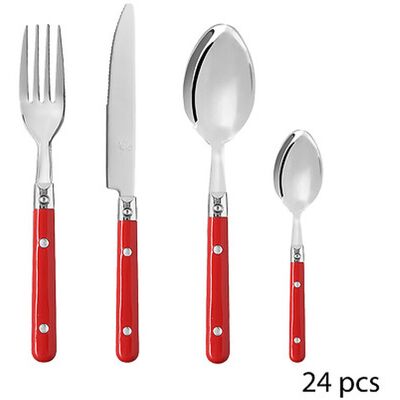 Secret de Gourmet Bistrot Lot de couverts avec manche en plastique - 24 pièces - Publicité Secret de Gourmet Bistrot Lot de couverts avec manche en plastique - 24 pièces - Publicité
