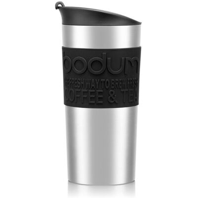 BODUM Mug de voyage isotherme 350 ml - Argent et noir - Publicité BODUM Mug de voyage isotherme 350 ml - Argent et noir - Publicité