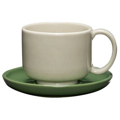 Hübsch Amare Tasse avec soucoupe - Sable/vert - Publicité Hübsch Amare Tasse avec soucoupe - Sable/vert - Publicité
