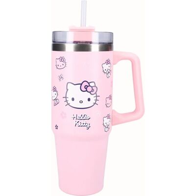 Vadobag HELLO KITTY Bliss Mug de voyage XL - Acier inoxydable - 900 ml avec paille - Publicité Vadobag HELLO KITTY Bliss Mug de voyage XL - Acier inoxydable - 900 ml avec paille - Publicité