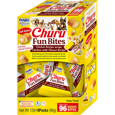 INABA CIAO Ninguno CHURU Fun Bites - Collations pour chien - 8x12g - Publicité INABA CIAO Ninguno CHURU Fun Bites - Collations pour chien - 8x12g - Publicité