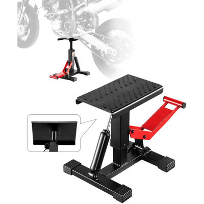 VEVOR Jack de levage hydraulique pour moto, Capacité de charge 544 kg, Support de réparation robuste pour moto et quad, Hauteur réglable 250-465 mm, Rouge et noir - Publicité VEVOR Jack de levage hydraulique pour moto, Capacité de charge 544 kg, Support de réparation robuste pour moto et quad, Hauteur réglable 250-465 mm, Rouge et noir - Publicité