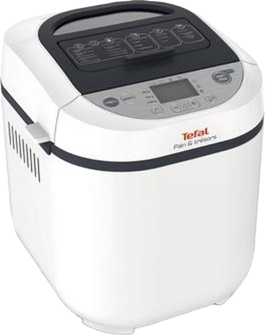 Tefal PF250135 Machine à pain, 700 W, 20 programmes, options sans gluten, cuve antiadhésive amovible, Blanc