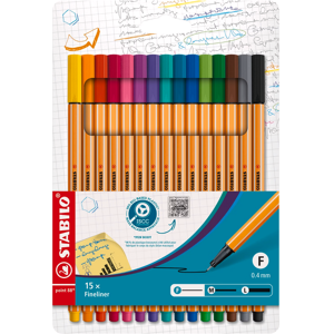 STABILO Point 88 Coffret de 15 stylos-feutres à pointe fine - Publicité STABILO Point 88 Coffret de 15 stylos-feutres à pointe fine - Publicité