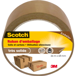 Ruban adhésif 3M Scotch - 66m x 48mm - Marron - Ruban adhésif - Résistant - Publicité Ruban adhésif 3M Scotch - 66m x 48mm - Marron - Ruban adhésif - Résistant - Publicité