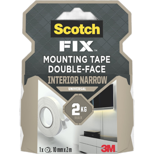 Scotch-FIX™ Ruban adhésif double face extra-fin blanc - 2 m x 10 mm - Publicité Scotch-FIX™ Ruban adhésif double face extra-fin blanc - 2 m x 10 mm - Publicité