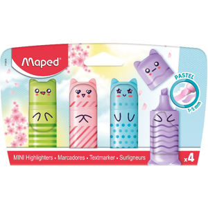 Maped Lot de 4 feutres highlighter pastels - Publicité Maped Lot de 4 feutres highlighter pastels - Publicité