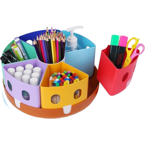 Gamenote Organisateur rotatif, grand caddy pour fournitures artistiques, pour bureau d'enfant, école à domicile et classe, 1 ensemble - Publicité Gamenote Organisateur rotatif, grand caddy pour fournitures artistiques, pour bureau d'enfant, école à domicile et classe, 1 ensemble - Publicité