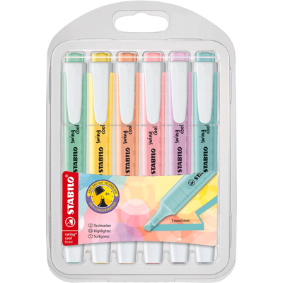 STABILO Swing Cool pastel Lot de 6 surligneurs - Publicité STABILO Swing Cool pastel Lot de 6 surligneurs - Publicité