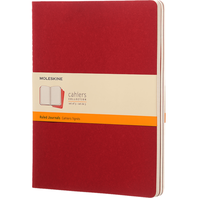 MOLESKINE Lot de 3 cahiers lignés XXL - Rouge - Publicité MOLESKINE Lot de 3 cahiers lignés XXL - Rouge - Publicité