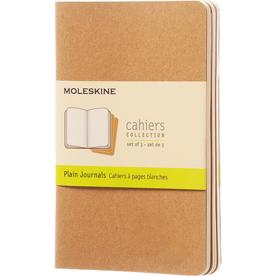 MOLESKINE - Set de 3 cahiers de poche, pages blanches, marron kraft - Publicité MOLESKINE - Set de 3 cahiers de poche, pages blanches, marron kraft - Publicité