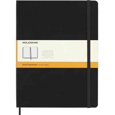 Moleskine Carnet à couverture rigide à lignes Extra Large Noir - Publicité Moleskine Carnet à couverture rigide à lignes Extra Large Noir - Publicité