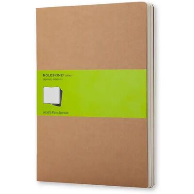 MOLESKINE Set de 3 cahiers vierges grand format - Marron kraft - Publicité MOLESKINE Set de 3 cahiers vierges grand format - Marron kraft - Publicité