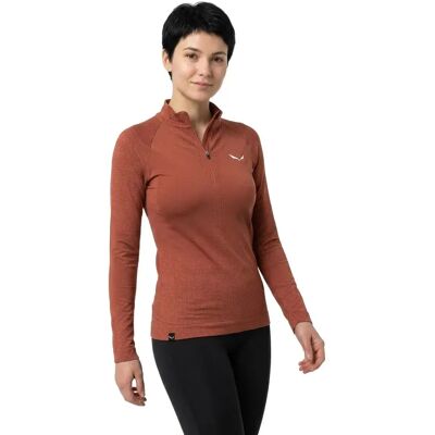 Salewa T-shirt à Manches Longues Avec Demi-zip Zebru Med Warm Amr Etruscan Red S - Publicité Salewa T-shirt à Manches Longues Avec Demi-zip Zebru Med Warm Amr Etruscan Red S - Publicité
