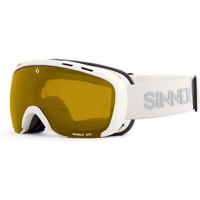 Sinner Masque De Ski Marble Otg Matte White Double Full Gold Mirror/ CAT3 Homme,Femme - Publicité Sinner Masque De Ski Marble Otg Matte White Double Full Gold Mirror/ CAT3 Homme,Femme - Publicité