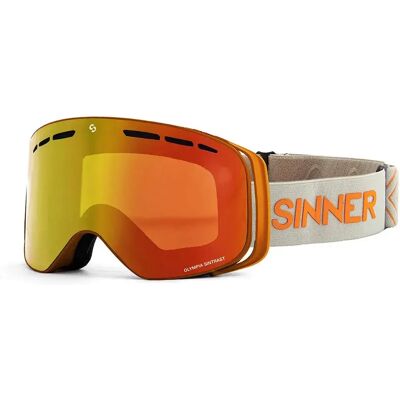 Sinner Masque De Ski Olympia+ Matte Orange Double Orange Sintrast Vent/CAT1 Homme,Femme - Publicité Sinner Masque De Ski Olympia+ Matte Orange Double Orange Sintrast Vent/CAT1 Homme,Femme - Publicité
