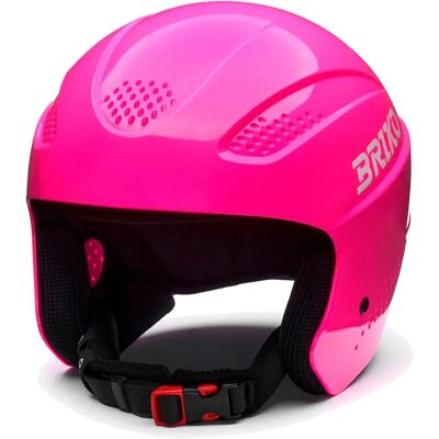 Briko Casque Junior Elias Shiny Neon Pink / White S unisex - Publicité Briko Casque Junior Elias Shiny Neon Pink / White S unisex - Publicité