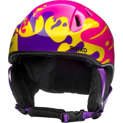 Briko Casque Junior Makalu Graphik Shiny Cerise Pink / Turbo Yellow / Purple Heart / Black S-M unisex - Publicité Briko Casque Junior Makalu Graphik Shiny Cerise Pink / Turbo Yellow / Purple Heart / Black S-M unisex - Publicité