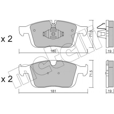 Kit de plaquettes de frein METELLI 22-1188-0 pour Volvo XC60 I - Publicité Kit de plaquettes de frein METELLI 22-1188-0 pour Volvo XC60 I - Publicité