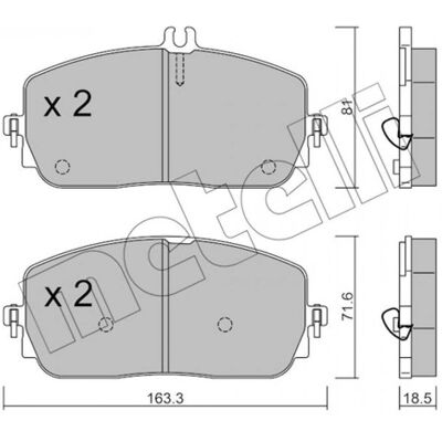 METELLI 22-1194-0 Plaquettes de frein avant - Kit pour Mercedes-Benz - Publicité METELLI 22-1194-0 Plaquettes de frein avant - Kit pour Mercedes-Benz - Publicité