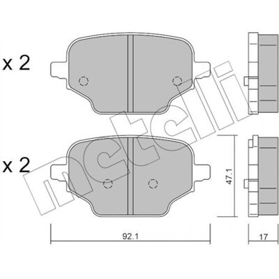 METELLI 22-1245-0 Kit de Plaquettes de Frein - Contact de Signal d'Usure - Publicité METELLI 22-1245-0 Kit de Plaquettes de Frein - Contact de Signal d'Usure - Publicité