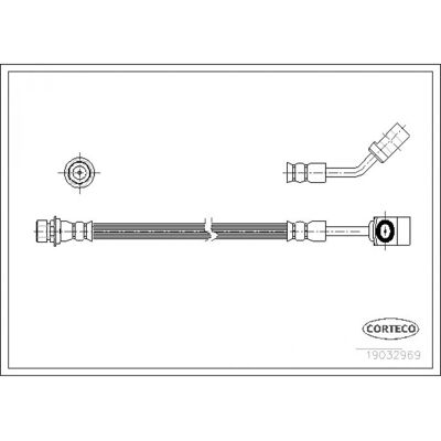 Flexible de frein Corteco 19032969 - Avant droit - 330mm - Publicité Flexible de frein Corteco 19032969 - Avant droit - 330mm - Publicité