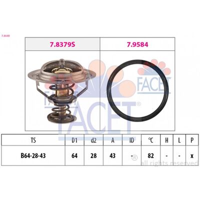 FACET 7.8649 Thermostat - 82°C - Made en Italie - Compatible OE - Publicité FACET 7.8649 Thermostat - 82°C - Made en Italie - Compatible OE - Publicité