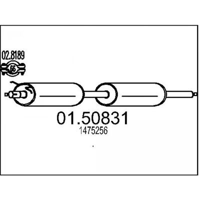 MTS - 01.50831 - Ford 1475256 - Silencieux moyen - Échappement - Publicité MTS - 01.50831 - Ford 1475256 - Silencieux moyen - Échappement - Publicité