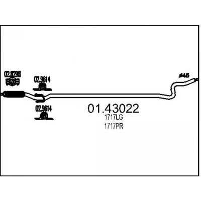 MTS - 01.43022 - 2360 avant - pour silencieux au milieu - Exhaust Pipe - Publicité MTS - 01.43022 - 2360 avant - pour silencieux au milieu - Exhaust Pipe - Publicité