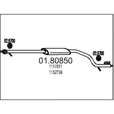 MTS - 01.80850 - 1820 - FORD 1117811 - Échappement - Publicité MTS - 01.80850 - 1820 - FORD 1117811 - Échappement - Publicité