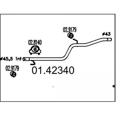 MTS - 01.42340 - 1560mm - Doblo I - Tuyau d'échappement - Publicité MTS - 01.42340 - 1560mm - Doblo I - Tuyau d'échappement - Publicité
