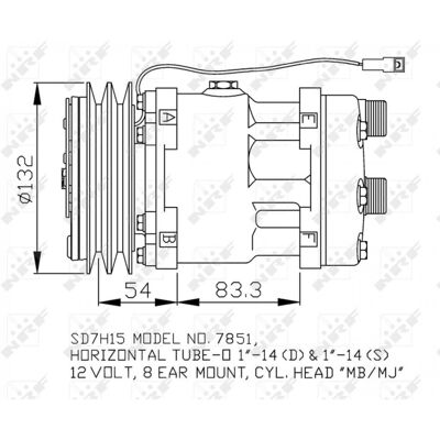 Compresseur NRF SD7H15 12 PAG 46 - Pour DEUTZ-FAHR - Publicité Compresseur NRF SD7H15 12 PAG 46 - Pour DEUTZ-FAHR - Publicité