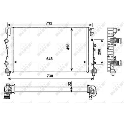 NRF - 53990 - Aluminium - Renault Espace 3 - Radiateur du moteur - Publicité NRF - 53990 - Aluminium - Renault Espace 3 - Radiateur du moteur - Publicité