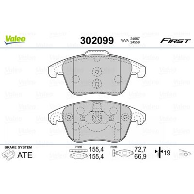 Kit de plaquettes de frein, frein à disque VALEO 302099 - Publicité Kit de plaquettes de frein, frein à disque VALEO 302099 - Publicité