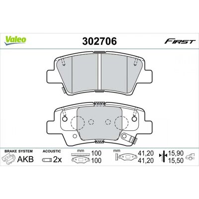 VALEO 302706 Kit de plaquettes de frein arrière - Jeu de plaquettes avec contact d'usure - Publicité VALEO 302706 Kit de plaquettes de frein arrière - Jeu de plaquettes avec contact d'usure - Publicité