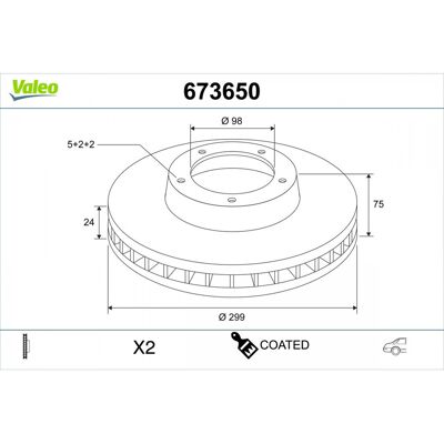 VALEO 673650 - Disque de frein - Publicité VALEO 673650 - Disque de frein - Publicité
