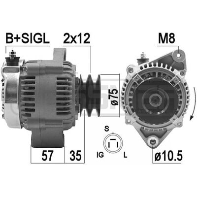 Alternateur ERA 209474A - 14V 80A pour Toyota Land Cruiser Prado 70, 80, SUV Cabriolet - Publicité Alternateur ERA 209474A - 14V 80A pour Toyota Land Cruiser Prado 70, 80, SUV Cabriolet - Publicité