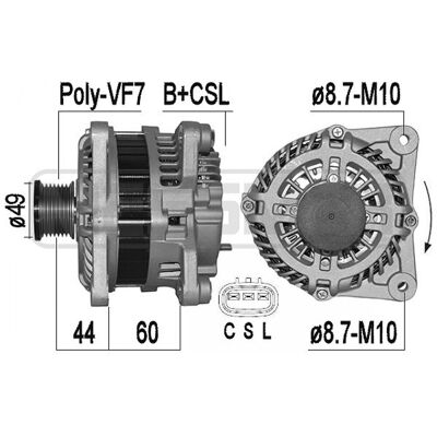 Alternateur ERA 209515A - 14V 150A pour Nissan Qashqai, Renault Koleos - Publicité Alternateur ERA 209515A - 14V 150A pour Nissan Qashqai, Renault Koleos - Publicité