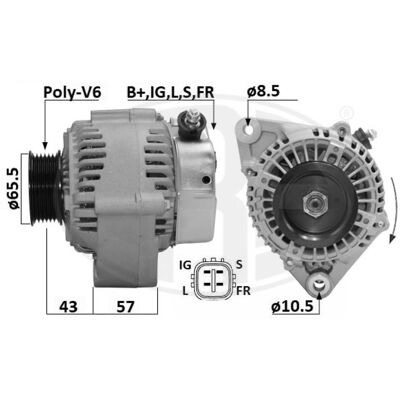Alternateur ERA 209663A - 14V 90A pour Honda Prelude V, Shuttle - Publicité Alternateur ERA 209663A - 14V 90A pour Honda Prelude V, Shuttle - Publicité