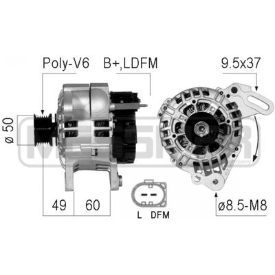 Alternateur ERA 210731A - 14V 90A pour VW, SEAT, SKODA, AUDI - Publicité Alternateur ERA 210731A - 14V 90A pour VW, SEAT, SKODA, AUDI - Publicité