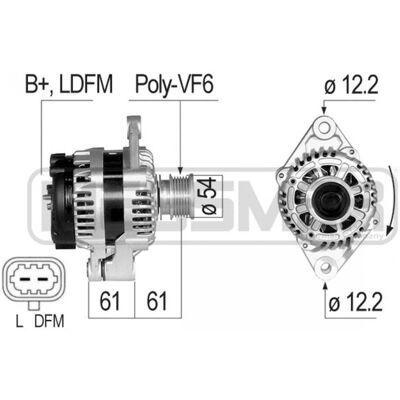Alternateur ERA 210826A - 14V 100A pour Opel, Saab, Vauxhall - Publicité Alternateur ERA 210826A - 14V 100A pour Opel, Saab, Vauxhall - Publicité