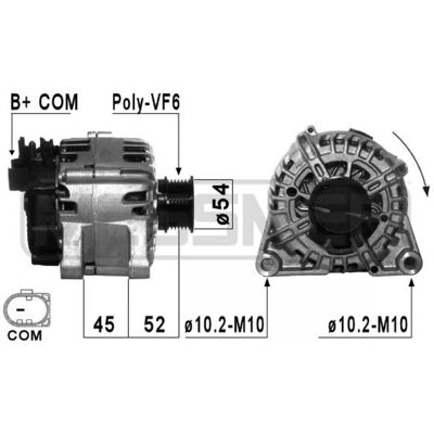Alternateur ERA 210860 - 14V 150A pour Ford Fiesta 6, Kuga 2, C-Max 2, Focus 3 - Publicité Alternateur ERA 210860 - 14V 150A pour Ford Fiesta 6, Kuga 2, C-Max 2, Focus 3 - Publicité