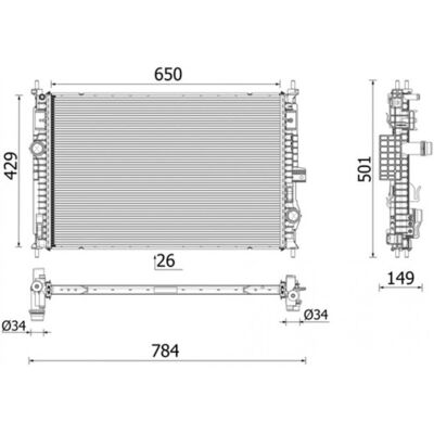 Radiateur en aluminium MAHLE ORIGINAL CR 2710 000P - Système de refroidissement - Publicité Radiateur en aluminium MAHLE ORIGINAL CR 2710 000P - Système de refroidissement - Publicité