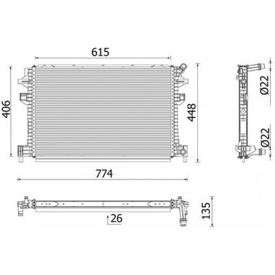 Radiateur en aluminium MAHLE CR 959 001P - Refroidissement moteur - Publicité Radiateur en aluminium MAHLE CR 959 001P - Refroidissement moteur - Publicité