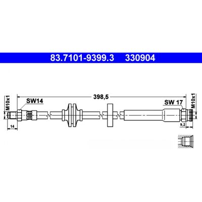 Tuyau de frein Ate - 83.7101-9399 pour Alfa Romeo 159, Brera, Spider - Publicité Tuyau de frein Ate - 83.7101-9399 pour Alfa Romeo 159, Brera, Spider - Publicité